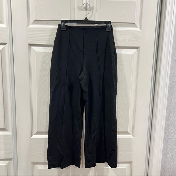 Spanx Super Smooth Perfect Fit Ponte Cropped Wide Leg Pant Black Size XS - Picture 3 of 10